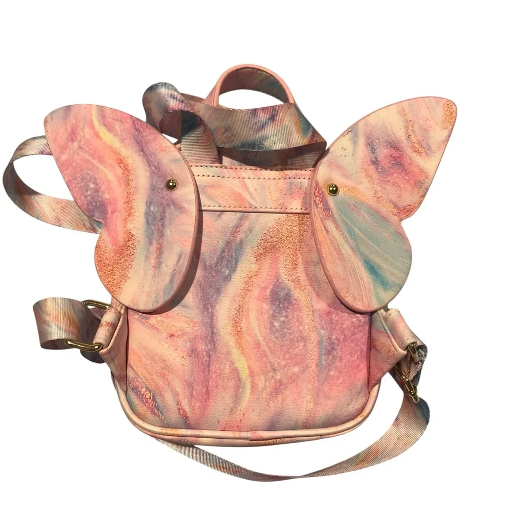 Betsy Johnson Pastel Pink‎ Blue Small Butterfly Wings Backpack Bag Fairy Wings
